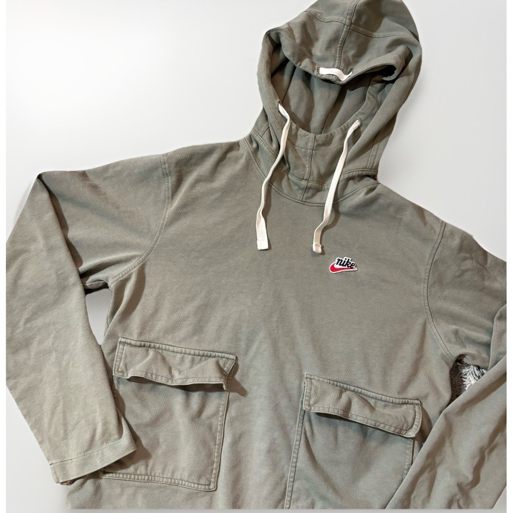 Nike Sportswear Heritage Essentials Knit Hoodie Pullover Oversized Mens‎ S Green